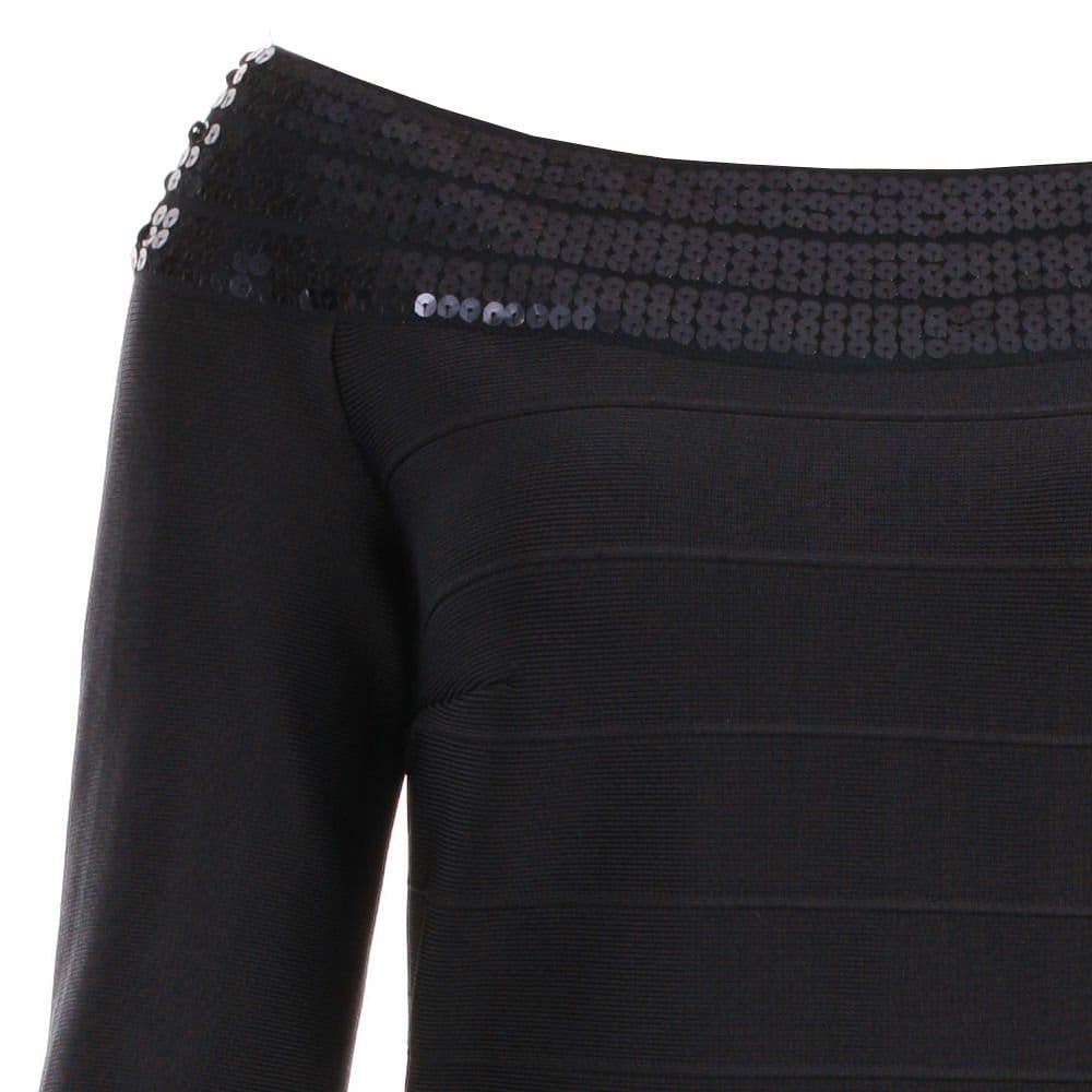 Bernshaw Isla Sequin Neck Dress Navy