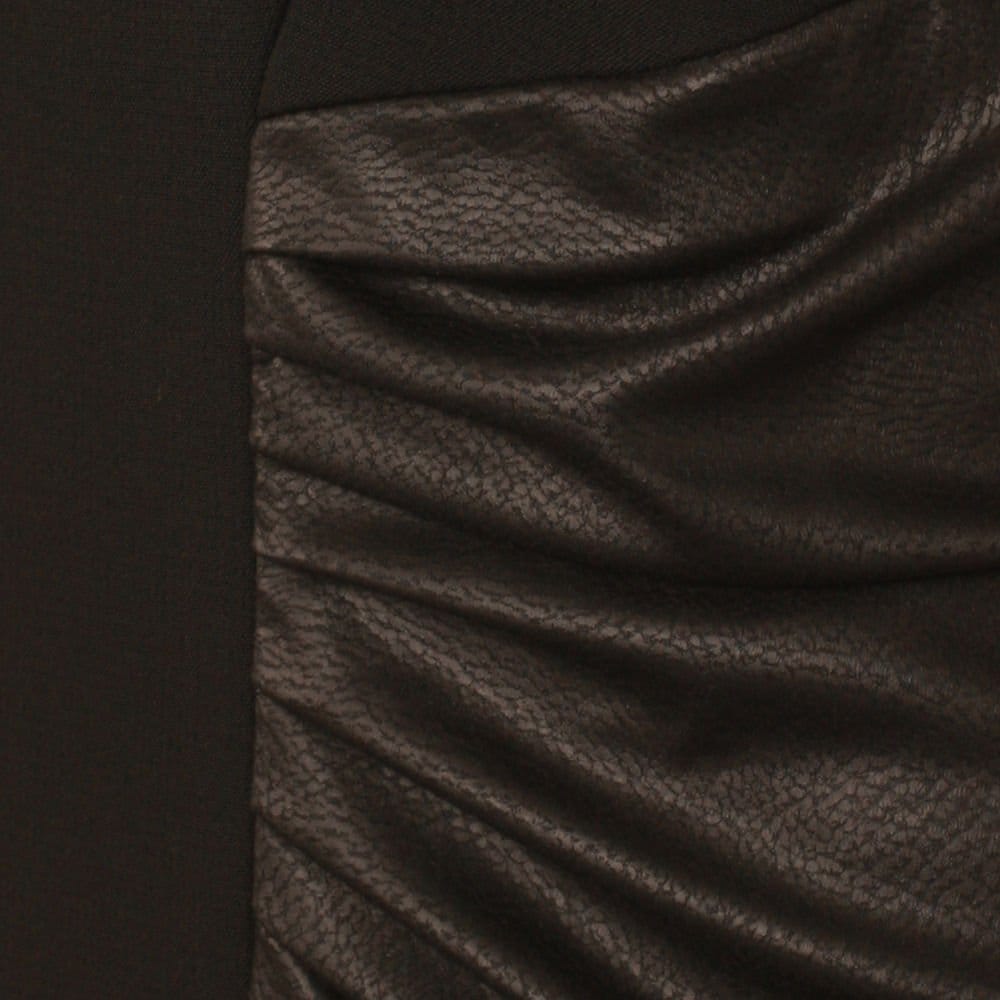 Anna's Dress Affair Faux Leather Detail Dress Black