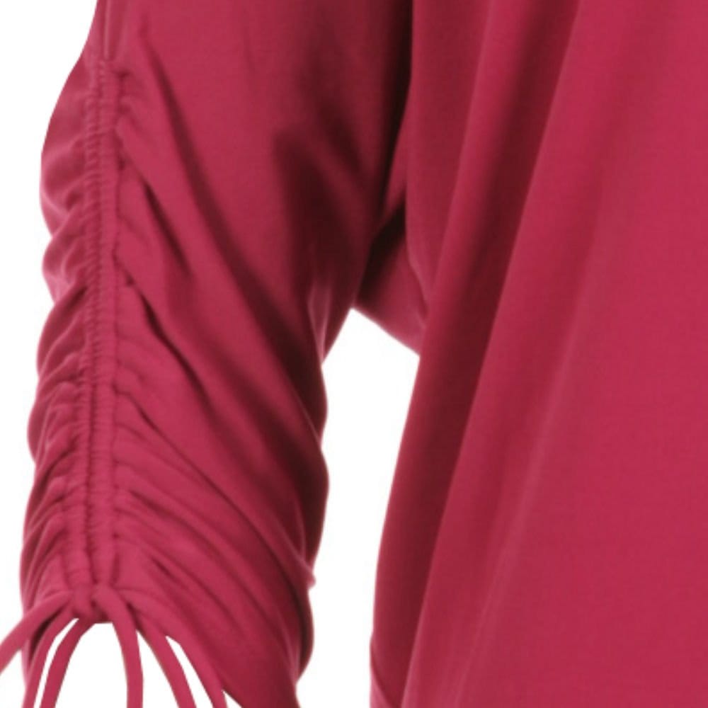 Michael Kors Ruched Sleeve Bat Wing Top Peony