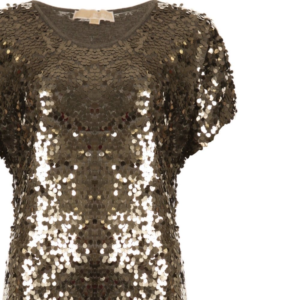 Michael Kors Round Neck Sequin Dress Derby