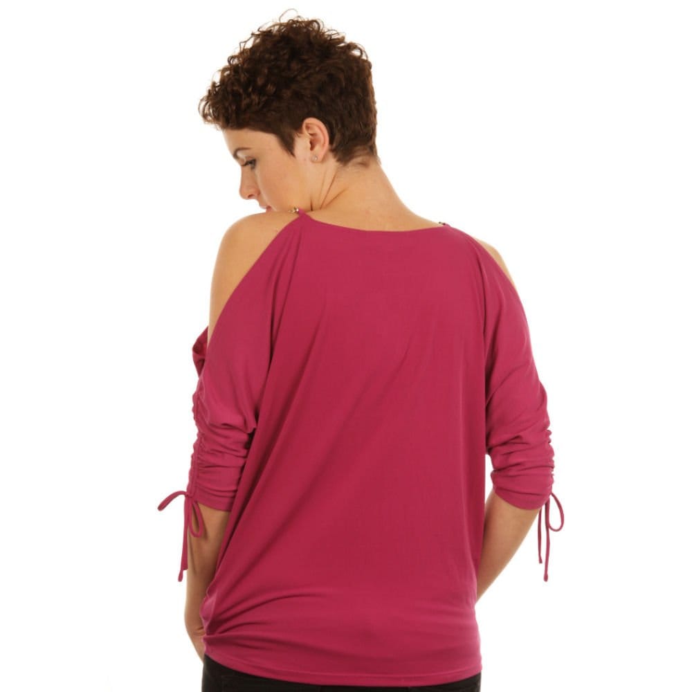 Michael Kors Ruched Sleeve Bat Wing Top Peony