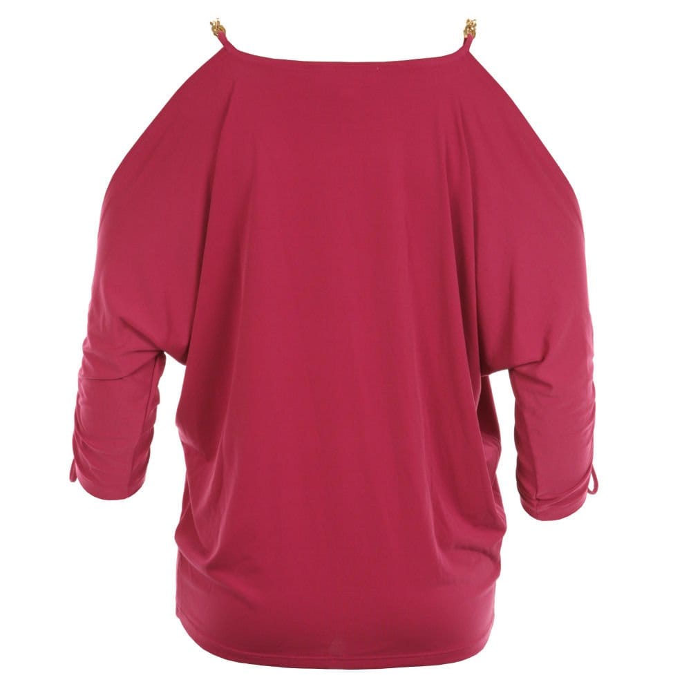 Michael Kors Ruched Sleeve Bat Wing Top Peony