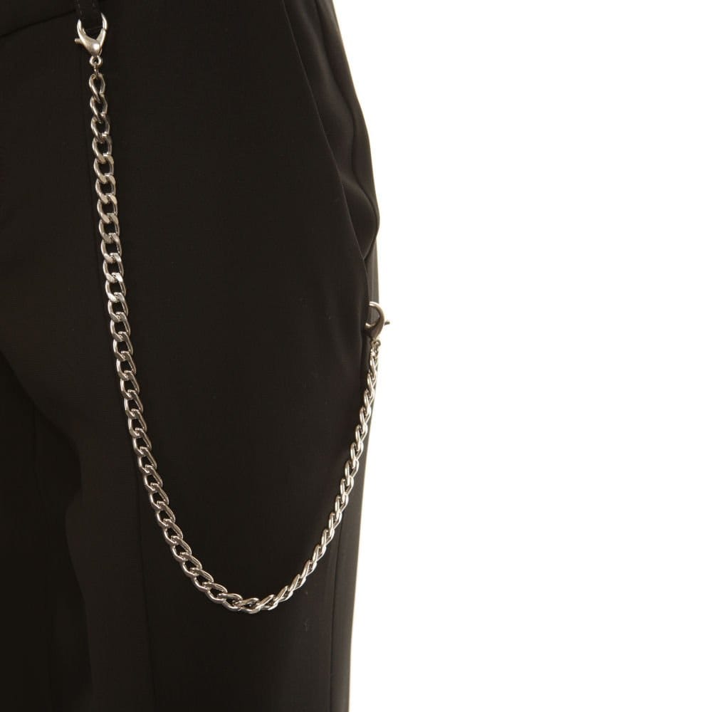 SET Full Length Ankle Zip Trousers With Chain Detail Black