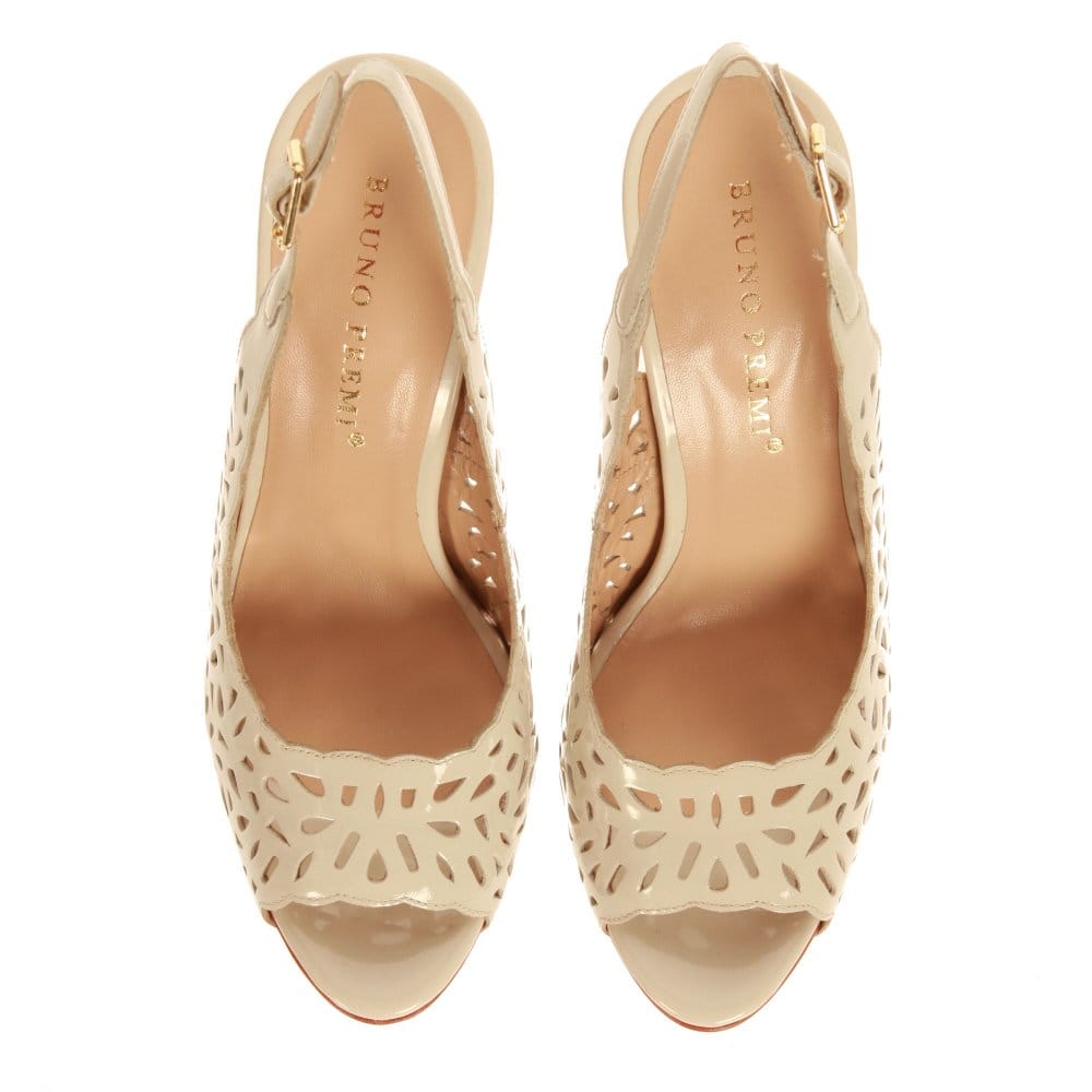 Bruno Premi Sling Back Heel With Peep Toe Latte
