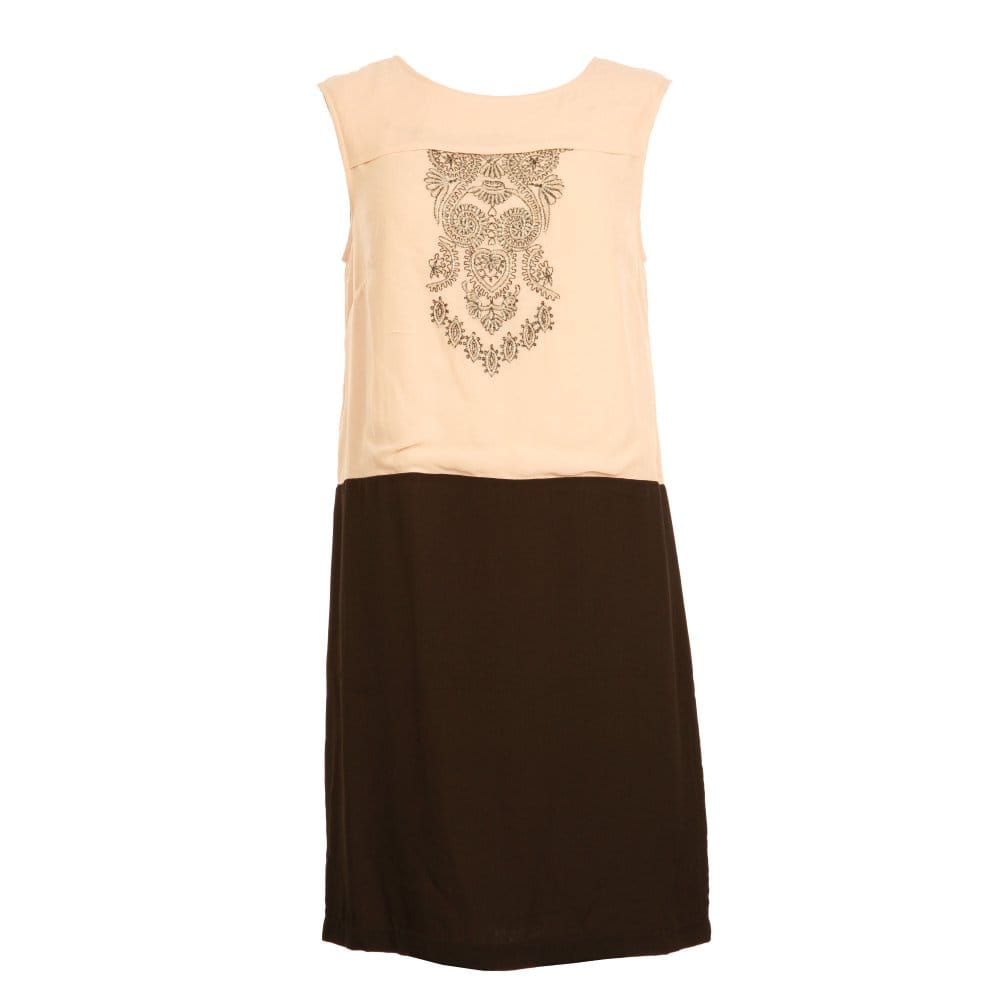 Day Birgir Et Mikkelsen Sleeveless Silk Embroidered Dress Nude/Black