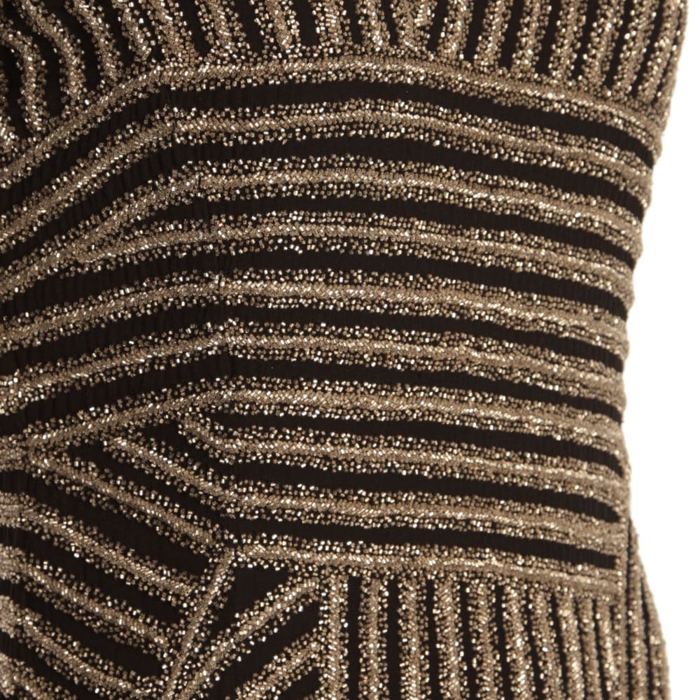 Armani Collezioni Deco Backless Beaded Dress Gold/Black