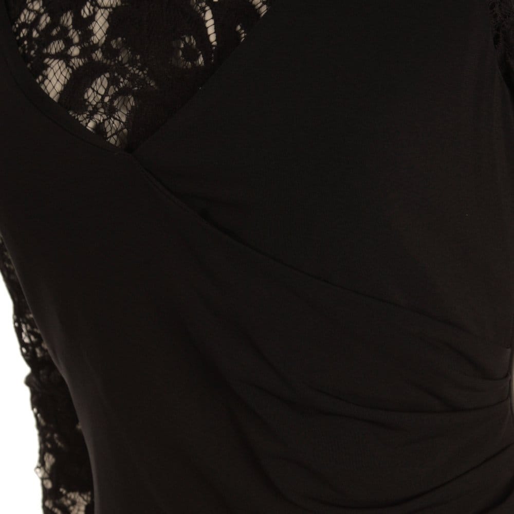 Apanage Lace Top Effect Dress Black