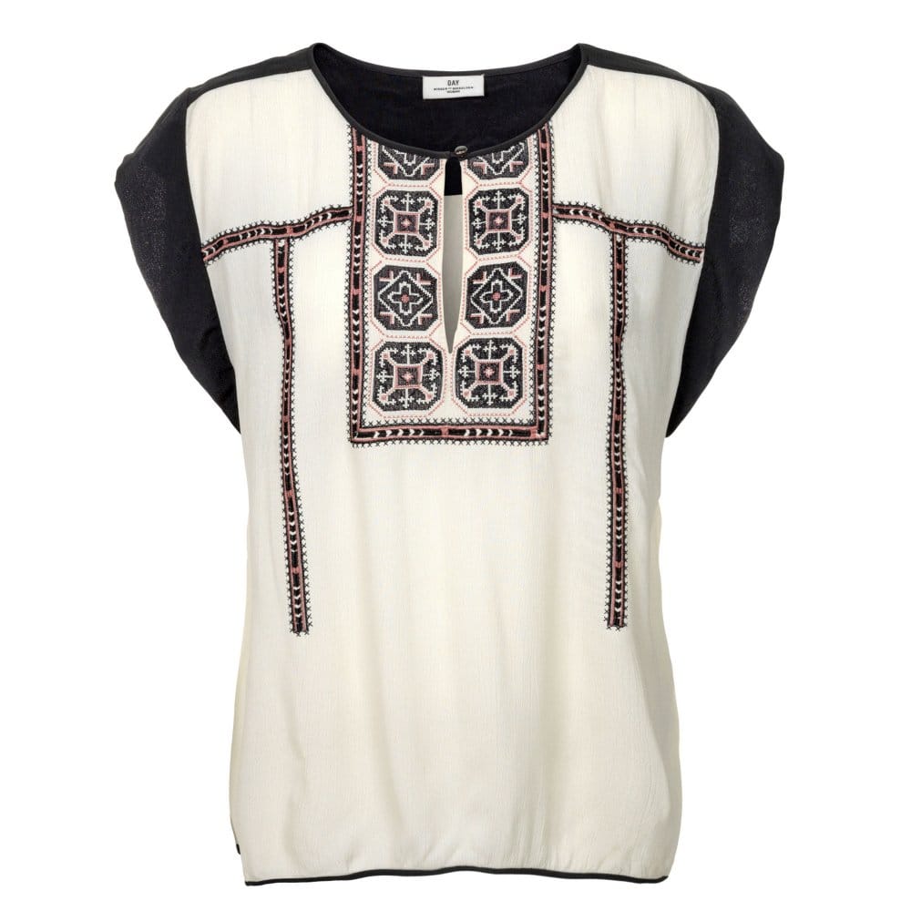 Day Birgir Et Mikkelsen Aztec Cap Sleeve Blouse Cream