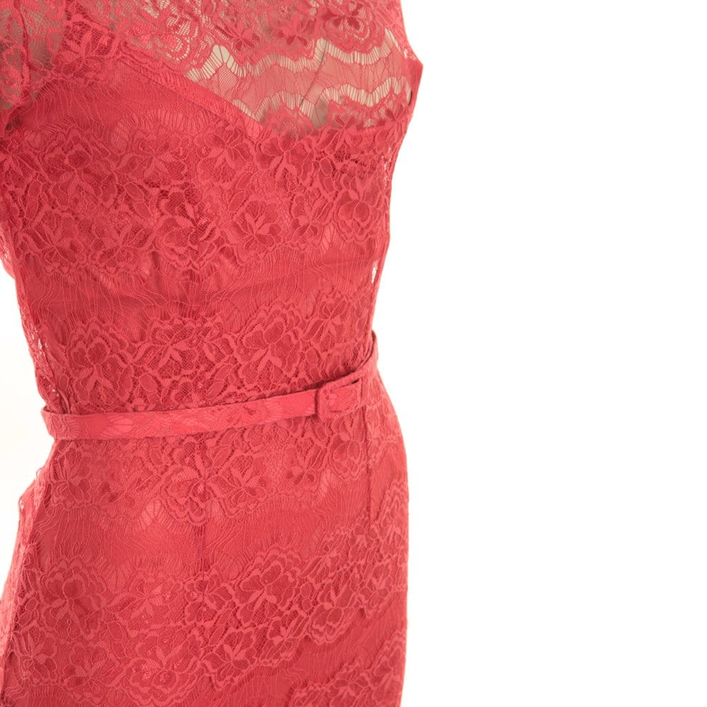 Body Frock Lace Dress With Short Sleeves Coral