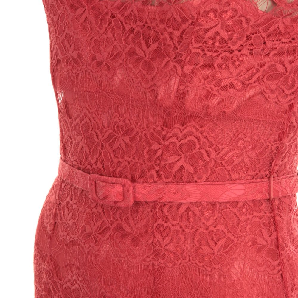 Body Frock Lace Dress With Short Sleeves Coral