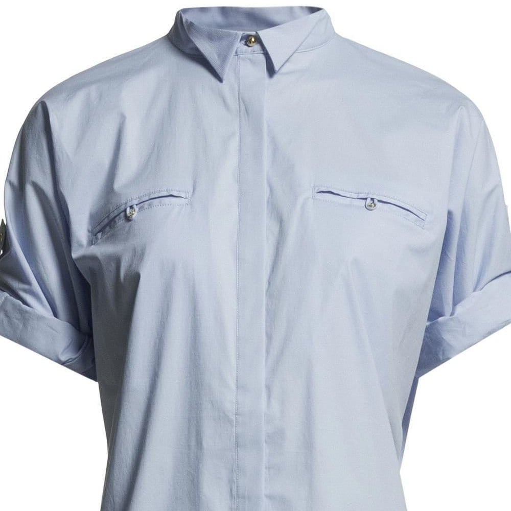Day Birgir Et Mikkelsen Loose Bodied Shirt With Concealed Breast Pocket Blue