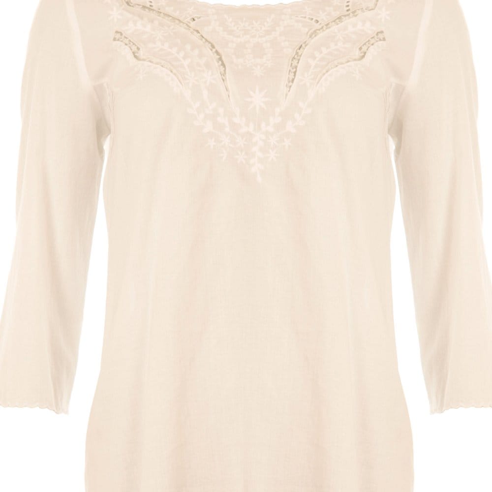 SET Embellished 3/4 Sleeve Blouse White