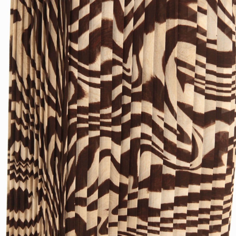 Michael Kors Pleated Zebra Print Skirt Brown/Cream