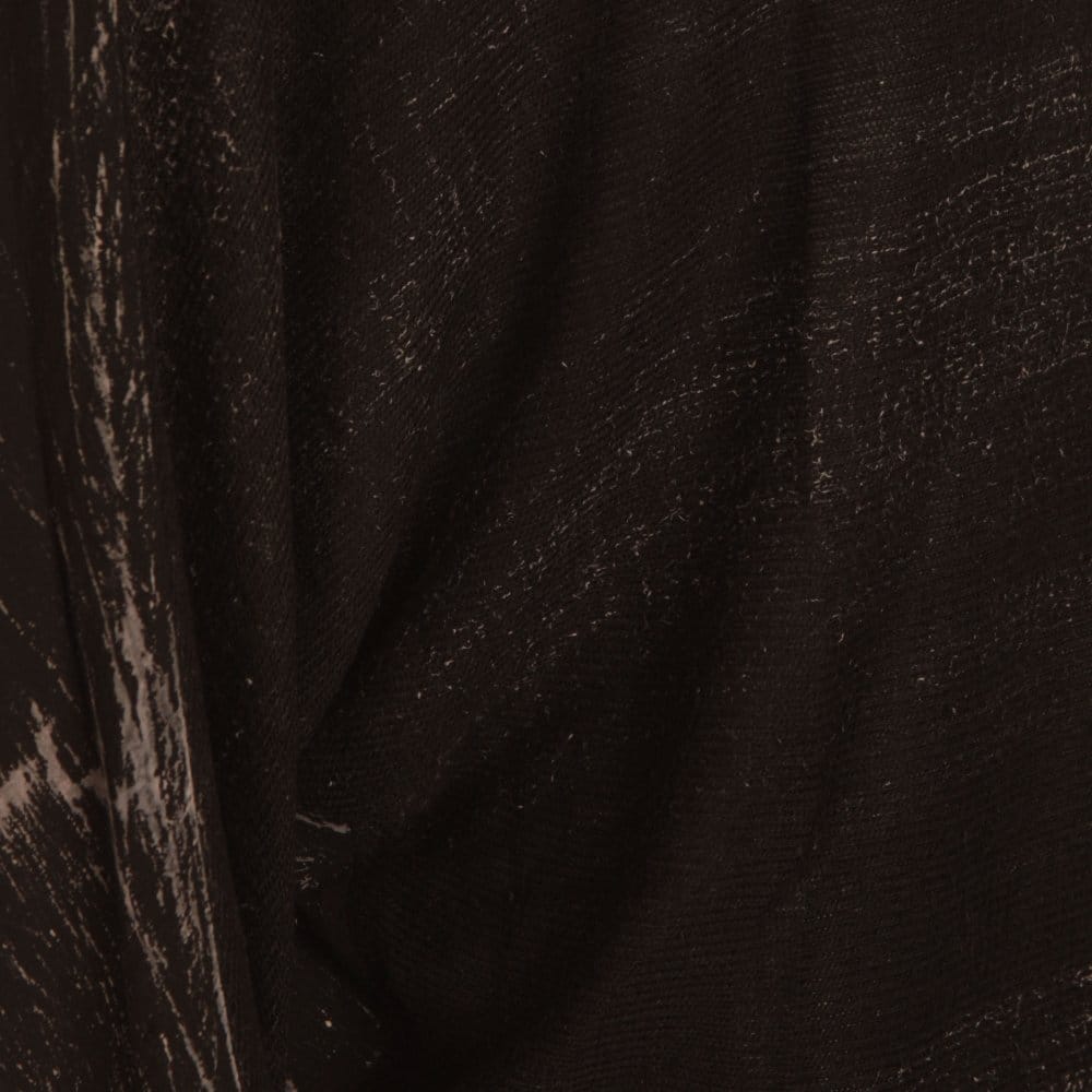 Tina & Jo Round Neck Scratch Print Top With Knitted Front Black