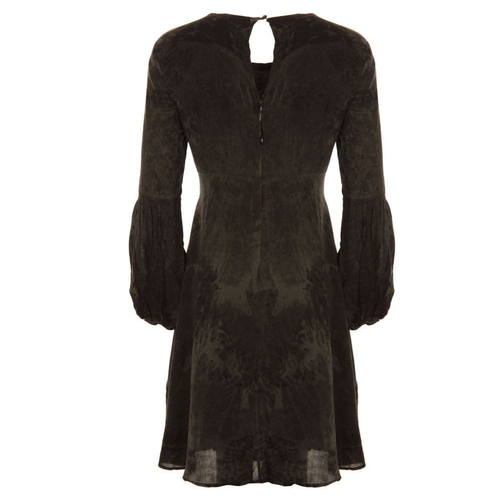 Tina & Jo Aline Tie Dye Dress With Zipped Back Brown/Black