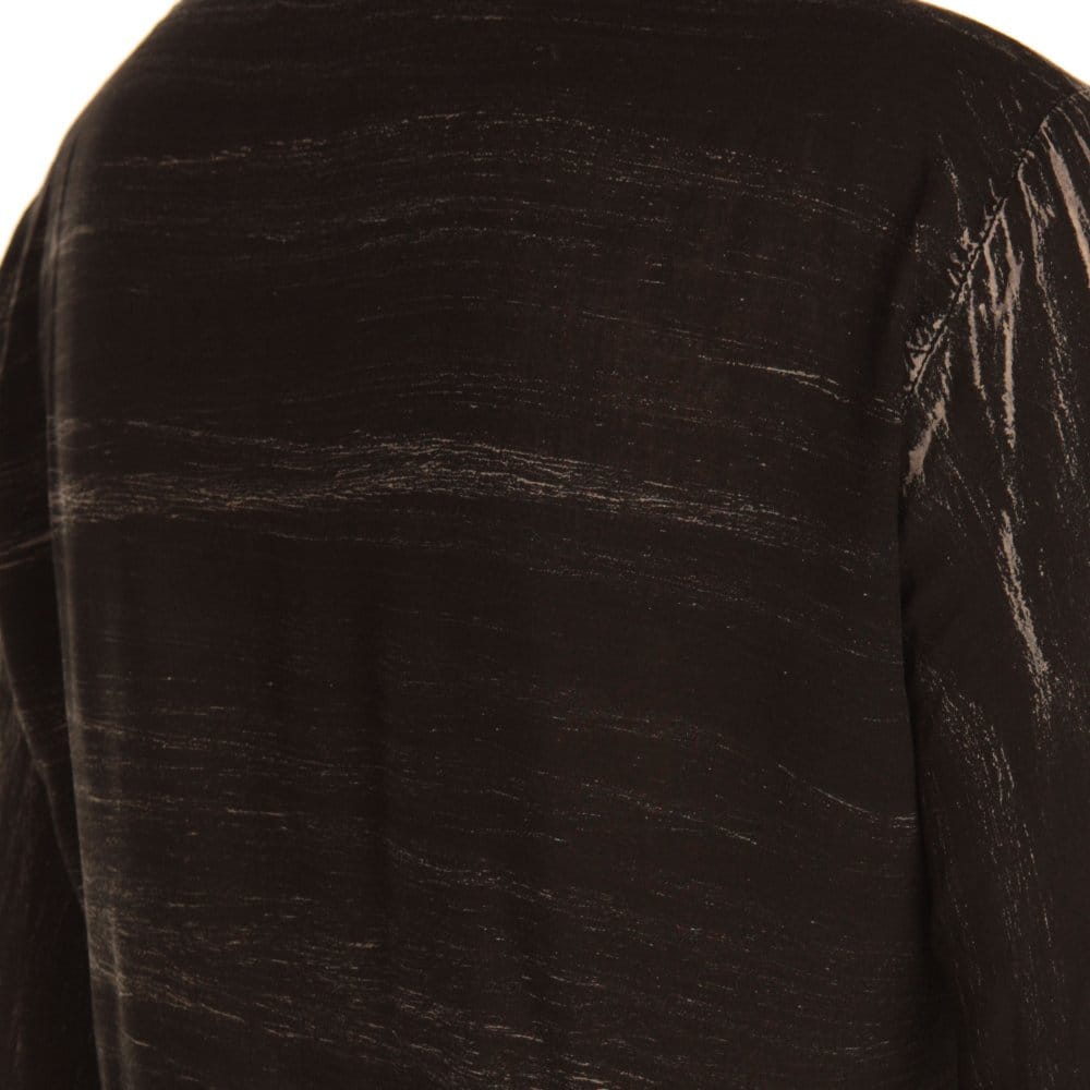 Tina & Jo Oversized Scratch Print Blouse With Mandarin Collar Brown/Black