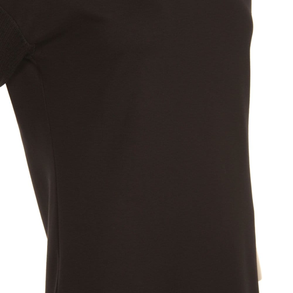 Sand Loose Bodied Dress With Knitted Sleeves Black
