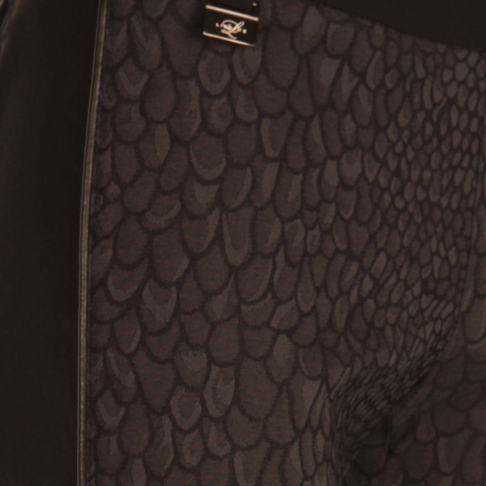 Lisette Scale Print Narrow Pant With Side Pipe Black