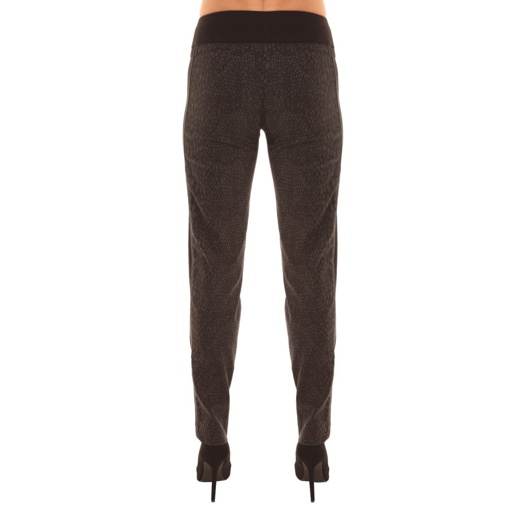 Lisette Scale Print Narrow Pant With Side Pipe Black