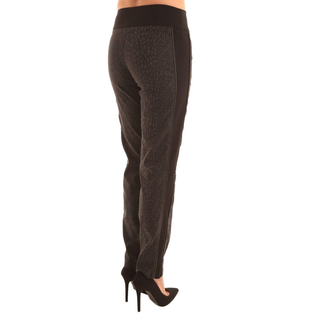 Lisette Scale Print Narrow Pant With Side Pipe Black