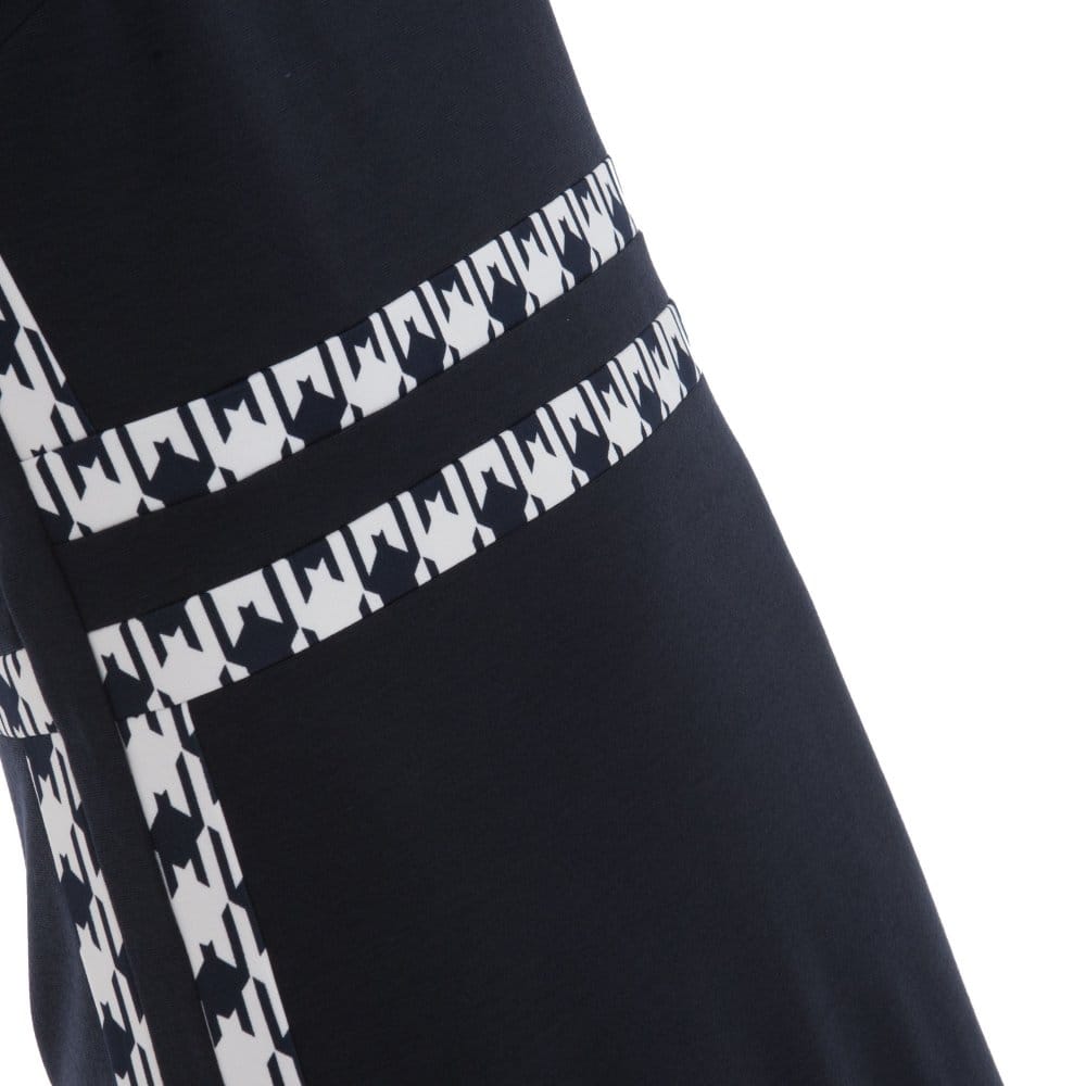 Michael Kors Sleeveless Houndstooth Trim Dress Navy/White