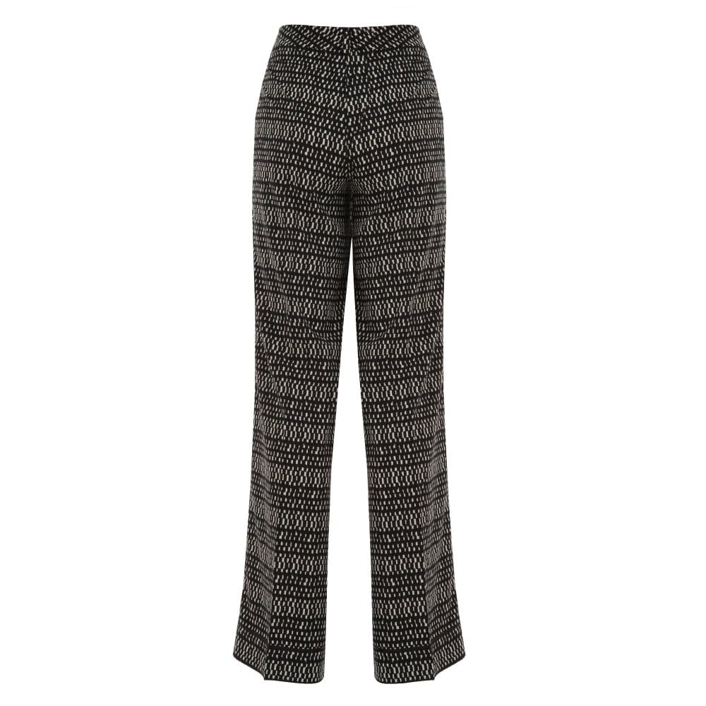 Gardeur Femi Easy Leg Printed Palazzo Pant With Drawstring Waist Black/Ecru