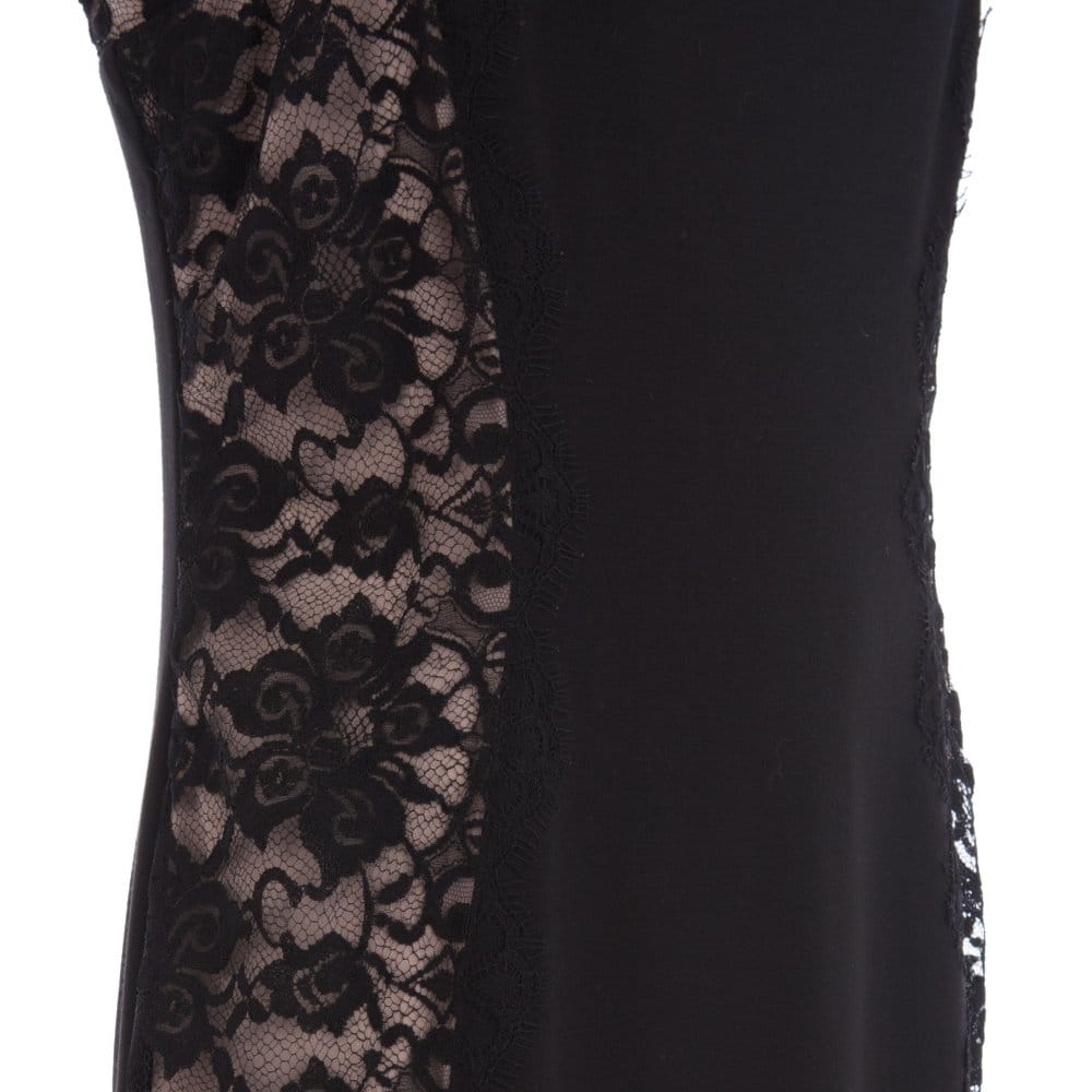 Frank Lyman Lace Panel Dress Black/Beige