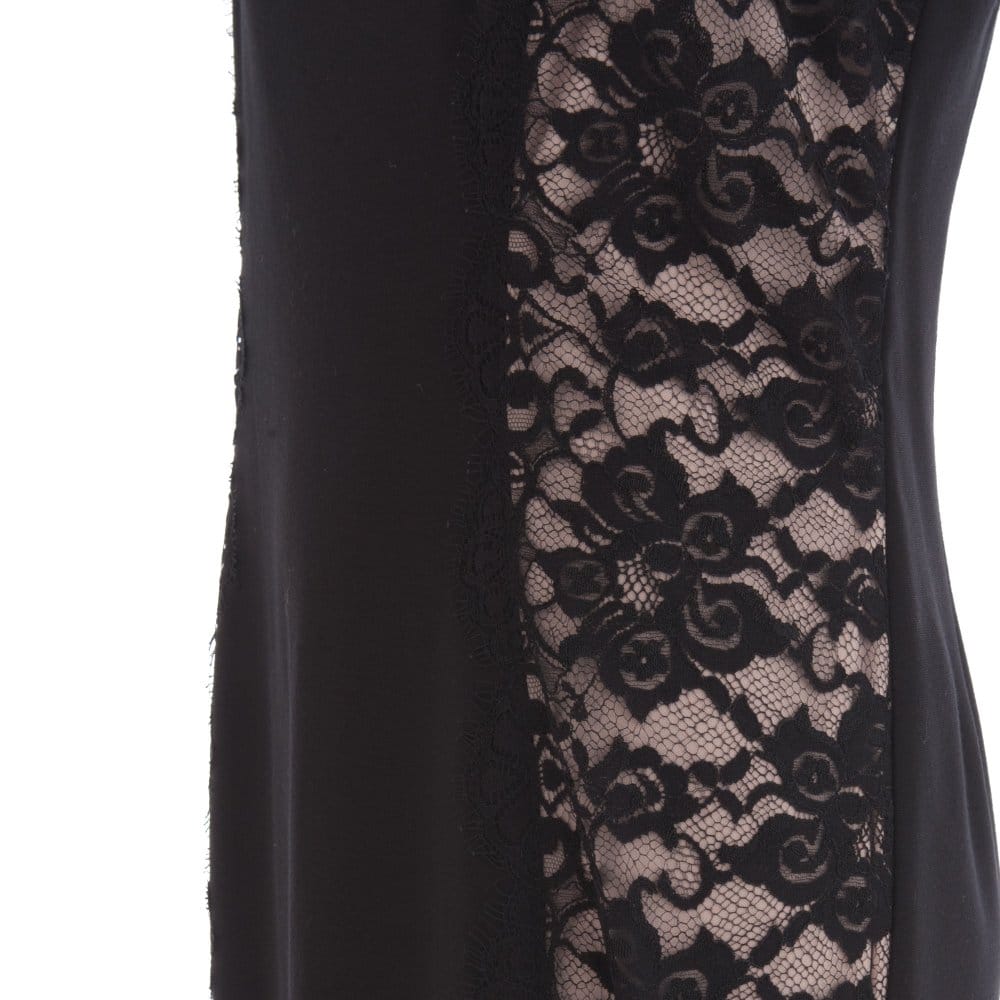 Frank Lyman Lace Panel Dress Black/Beige