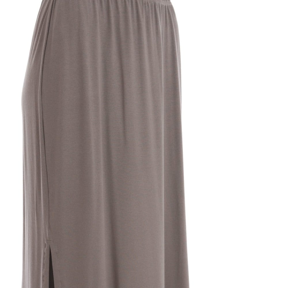 Zaida Maxi Side Split Jersey Skirt Taupe