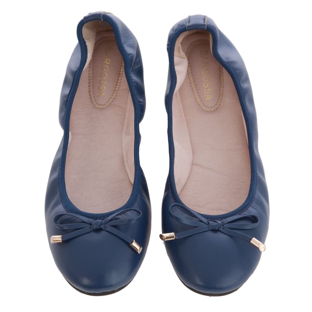 Sargossa Benefit Ballet Pump With Bow Detail Front Navy