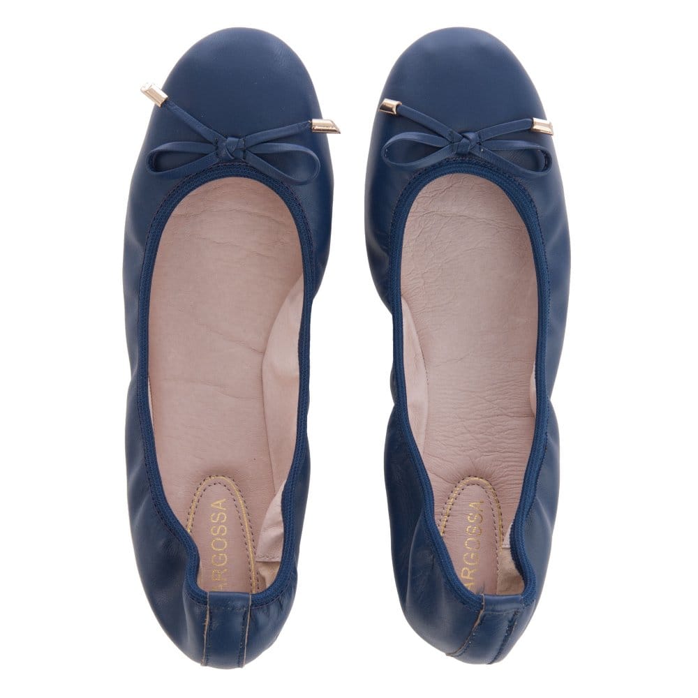 Sargossa Benefit Ballet Pump With Bow Detail Front Navy