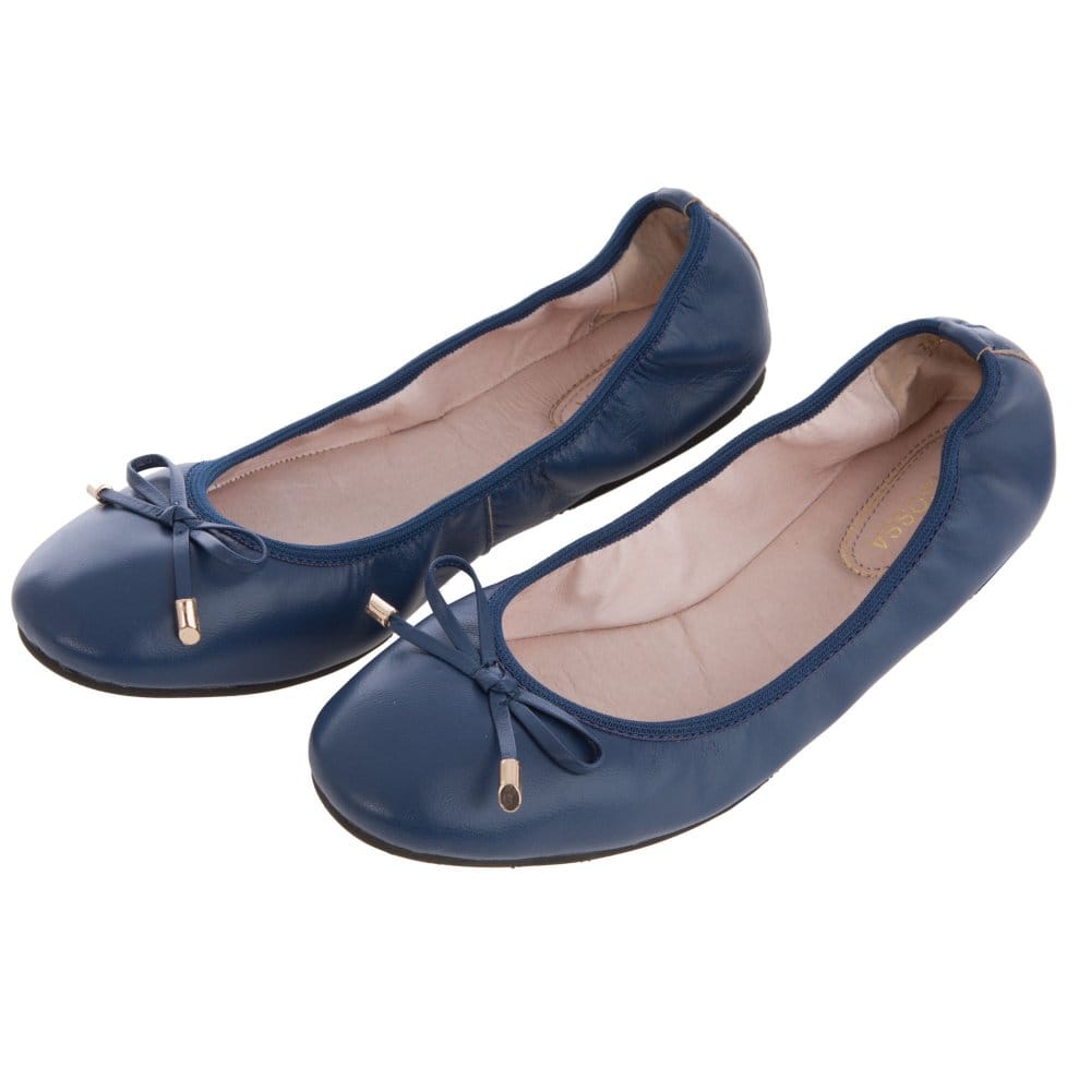 Sargossa Benefit Ballet Pump With Bow Detail Front Navy
