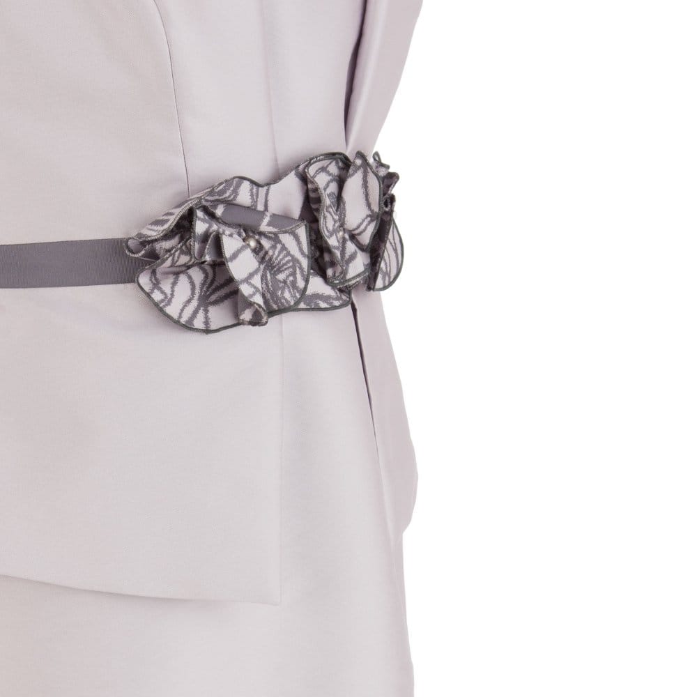 Presen De Luxe Matching Jacket For Peplum Dress With Rose Detail Pink/Grey