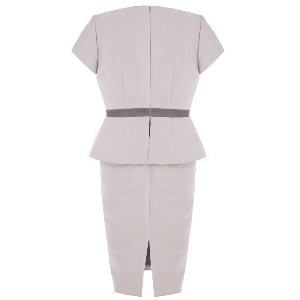 Presen De Luxe Matching Jacket For Peplum Dress With Rose Detail Pink/Grey