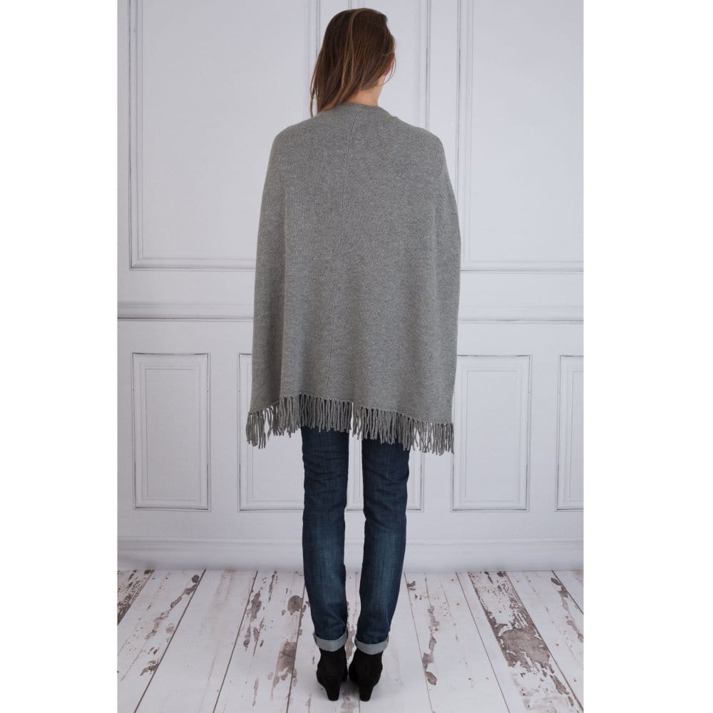 FFC Leather Toggle Cape With Tassels Grey