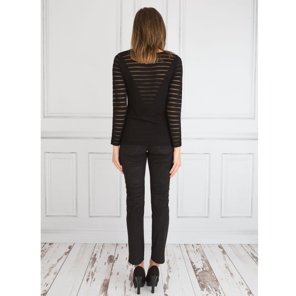 Mac Carrie Pipe Faux Suede Slim Jean Black 30L