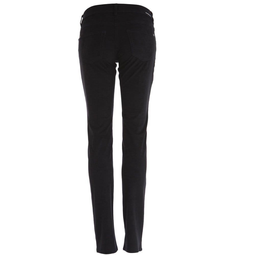 Mac Carrie Pipe Faux Suede Slim Jean Black 32L