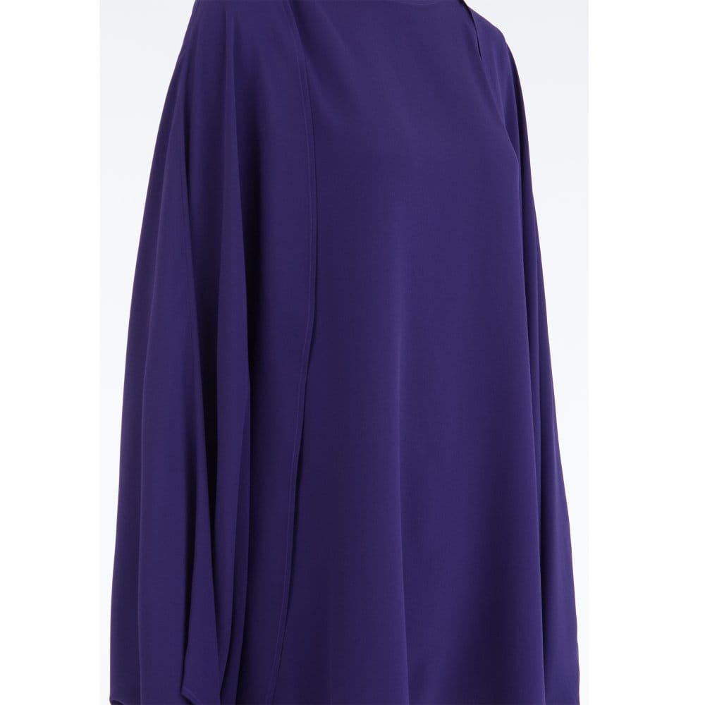Riani Silk Round Neck Floaty Cape Multi-Way Blouse Purple