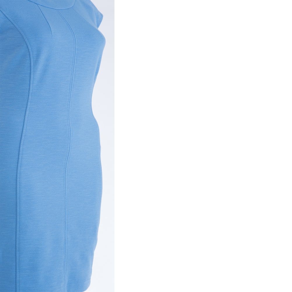 Riani Round Neck Cap Sleeve Fitted Stretch Dress Blue