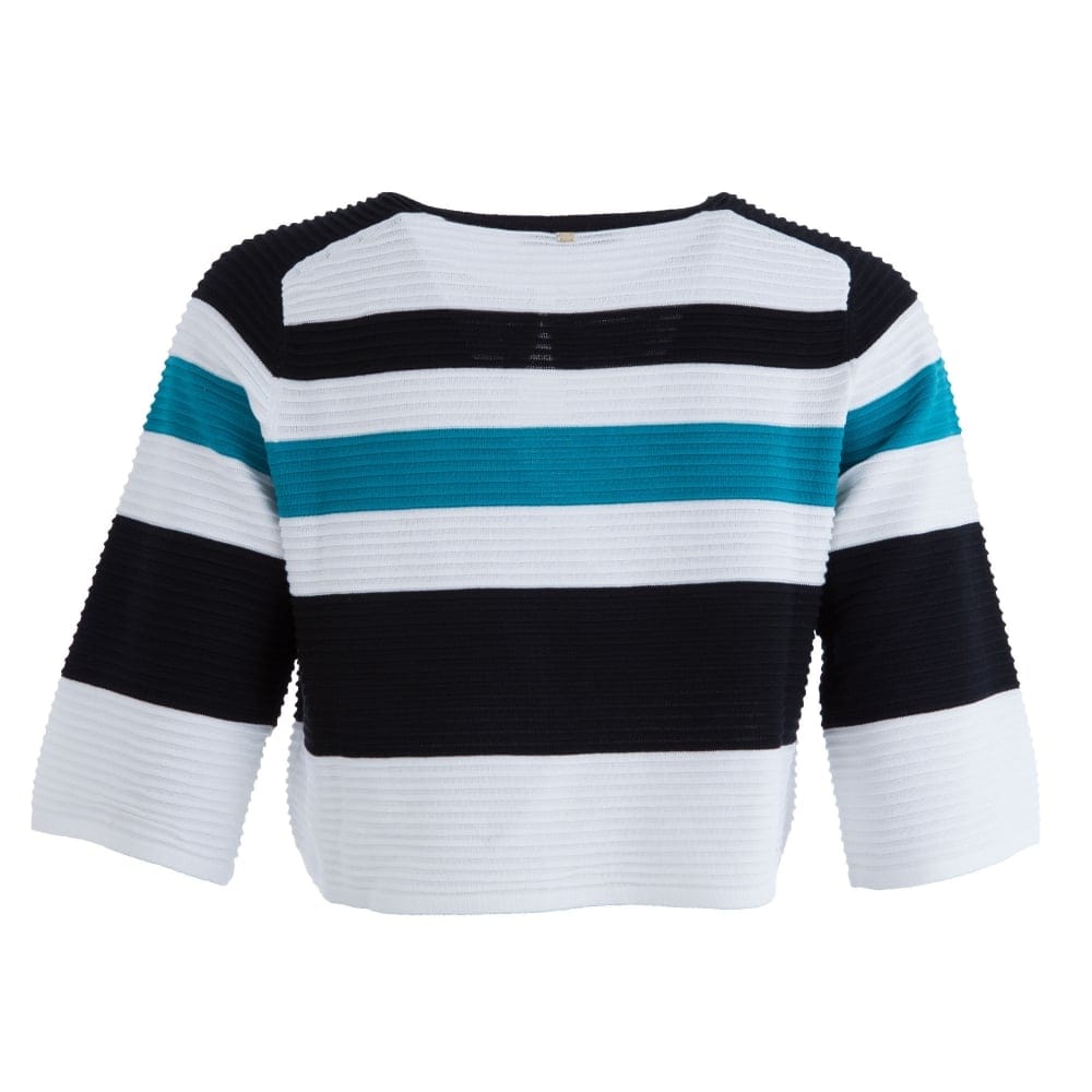 Caractere 3/4 Wide Sleeve Stripe Ribbed Cardigan Multi