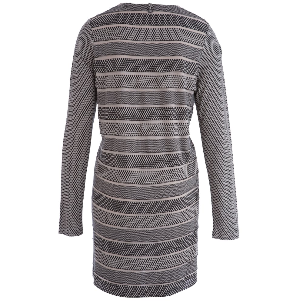 Riani Geometric Print Tiered Waffle Long Cardigan Beige & Black