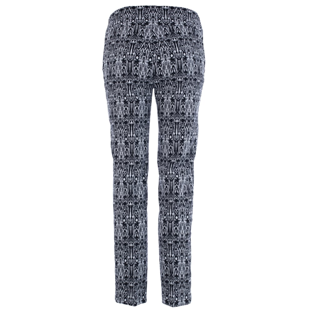 Lisette Aztec Print Ankle Trouser Black & White