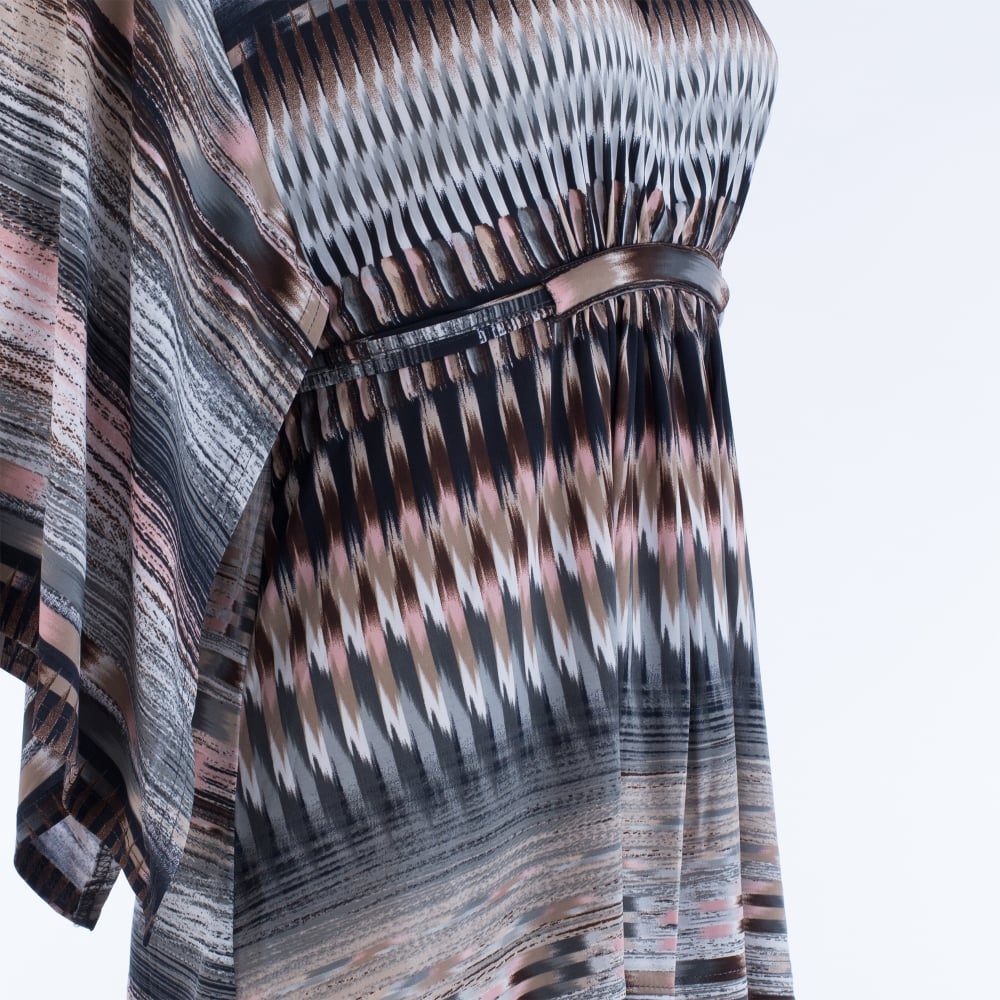 Ilse Jacobsen Bat Wing Paint Stroke Print Tie Top Multi