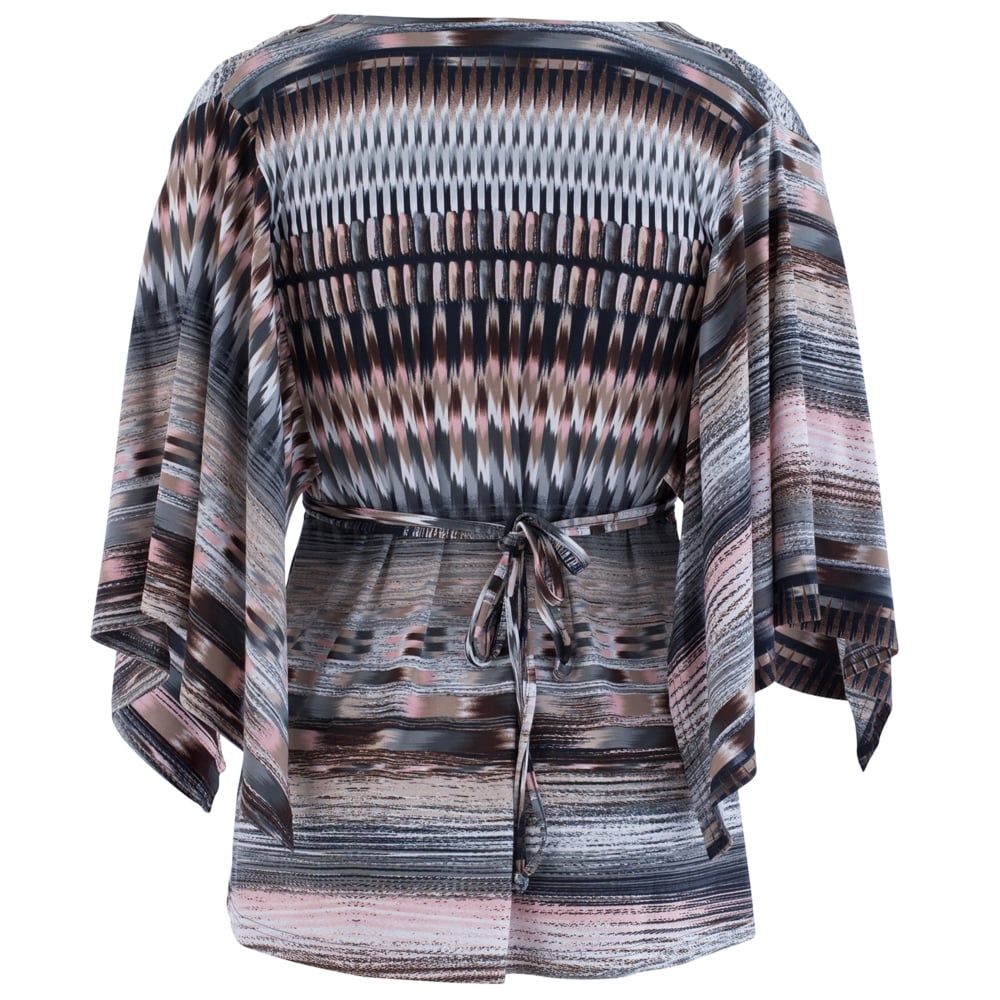 Ilse Jacobsen Bat Wing Paint Stroke Print Tie Top Multi