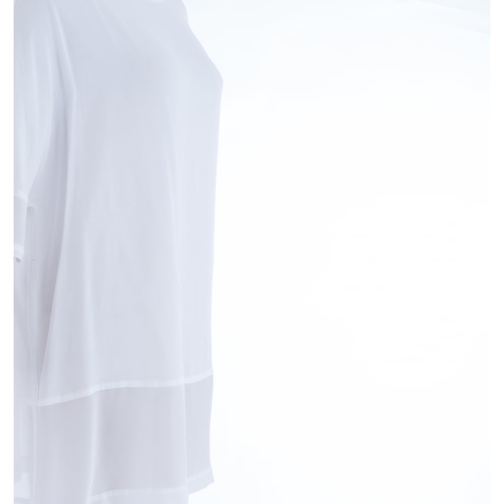 HW2 Georgette T Shirt With Mesh Hem White