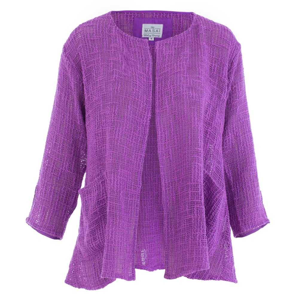Masai Jay Woven Open Front Jacket With Pocket In Orchid (NO STOCK)
