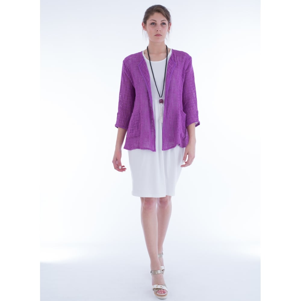 Masai Jay Woven Open Front Jacket With Pocket In Orchid (NO STOCK)