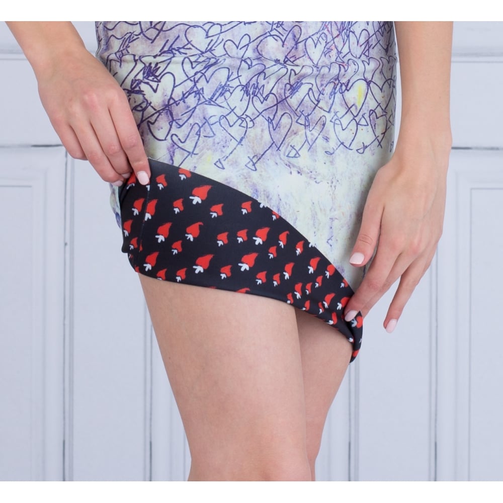 Animapop Fitted Dress With Cap Sleeve Navy/Green