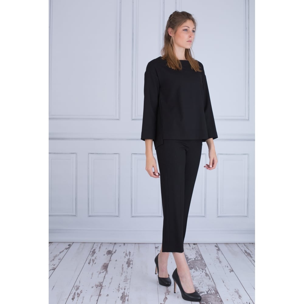 Riani Square Neck Loose Blouse Black