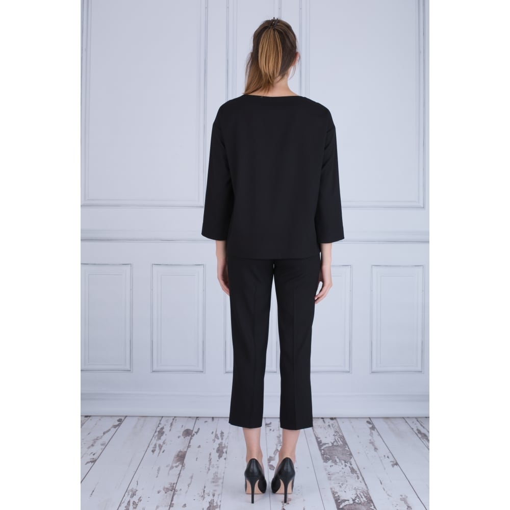 Riani Square Neck Loose Blouse Black